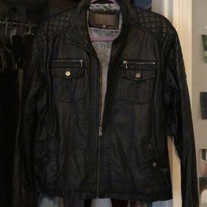 Black faux leather jacket